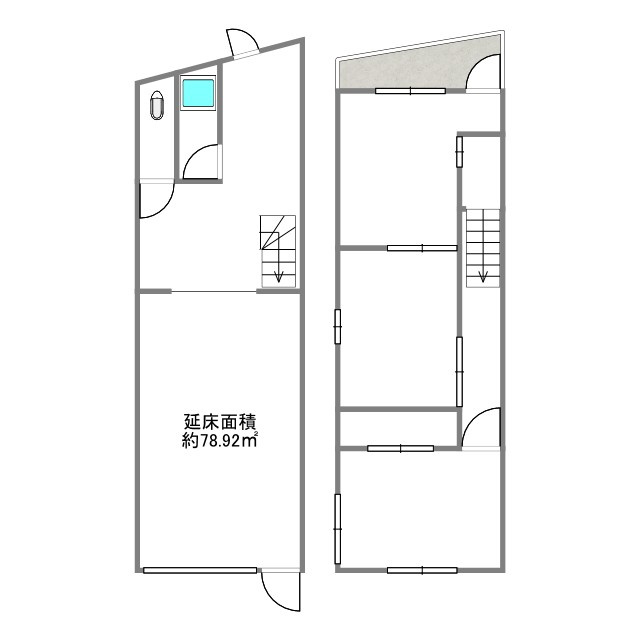 豊新4丁目住宅付き店舗の間取り