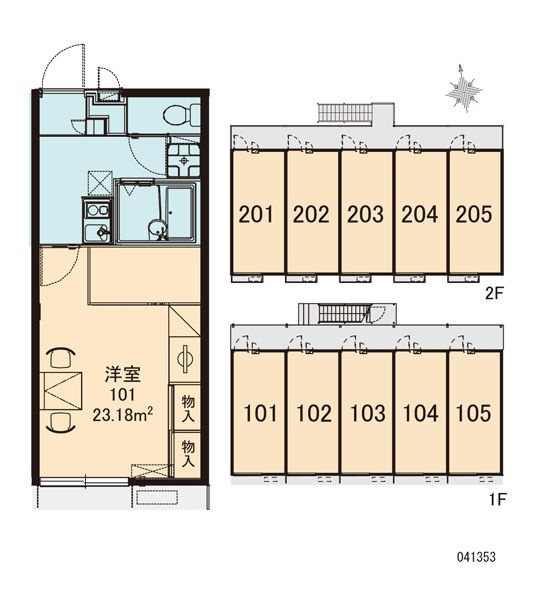 レオパレス宮ノ前１号棟の区画図