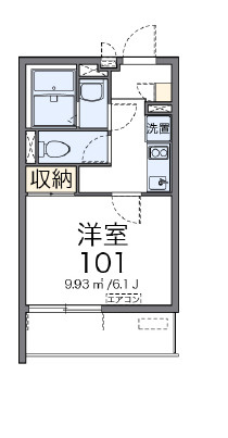 【間取り】 | 葵芳　１号館 | 101タイプ