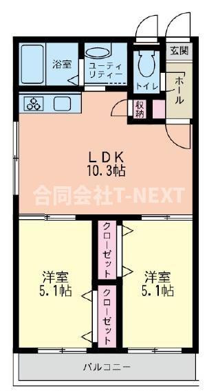 エレンシアの間取り|他号室の写真です。