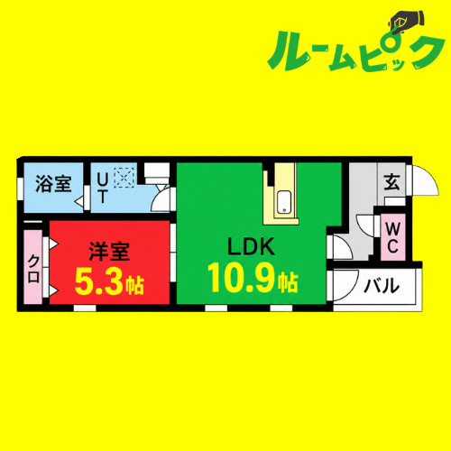 DEVELD荒中　名古屋市賃貸　仲介手数料無料の間取り