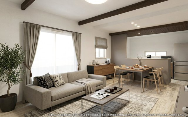 ワイウッドコート前橋市大友町第6期の完成予想図|【LDK　イメージパース】
※画像は設計図面を基に作成したイメージです。