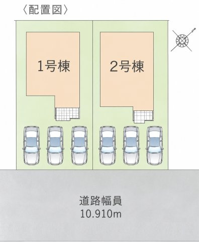 【新築戸建】札幌市手稲区新発寒4条6丁目2棟の区画図