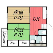 【間取り】 | 牧の里ハイツ　A棟