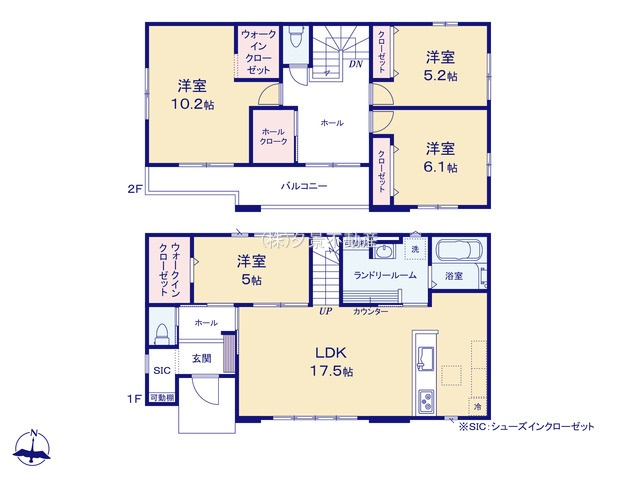 《仲介手数料無料》蓮田市西新宿５丁目75-26新築一戸建てリガーレの間取り