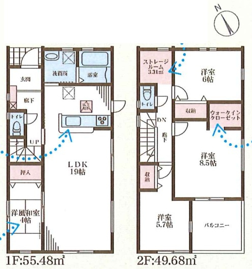 大津市本堅田　新築一戸建ての間取り|２号地