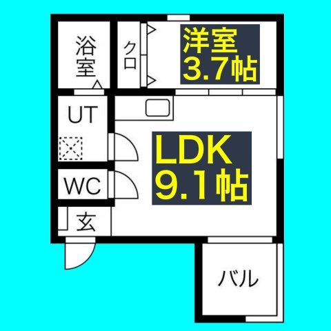 BELLE ROSE大江 WEST(A棟)の間取り