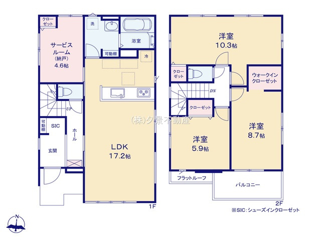 《仲介手数料無料》蓮田市見沼町5新築一戸建てリガーレの間取り