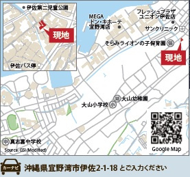 宜野湾市伊佐2丁目12番（全6棟）の地図|地図♪