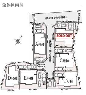宜野湾市伊佐2丁目12番（全6棟）の区画図|A・C・D・E・F号棟♪