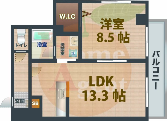 【間取り】 | グランシャリオ阿佐ヶ谷 | 1LDKのお部屋です。