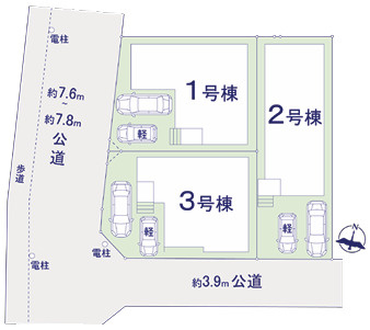 福岡市早良区有田1期　1号棟の区画図