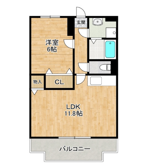 beauterraceステラの間取り|１LDKの間取りです
