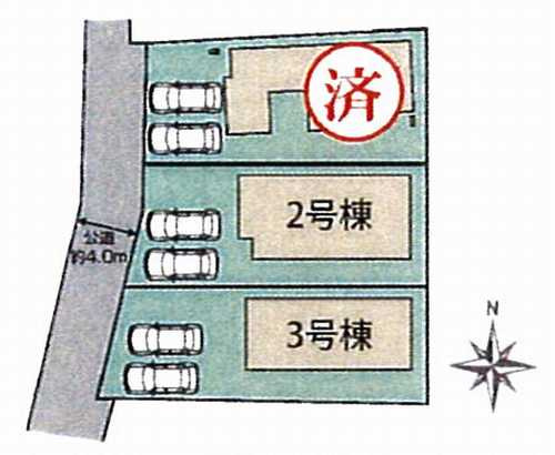 伊勢原市串橋　新築戸建全3棟　2号棟の区画図