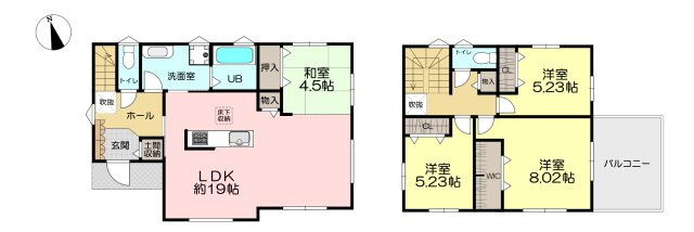大和高田市東中2丁目　中古戸建の間取り