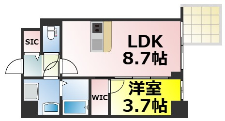 【間取り】 | S-RESIDENCE阿波座chiaro 仲介手数料無料