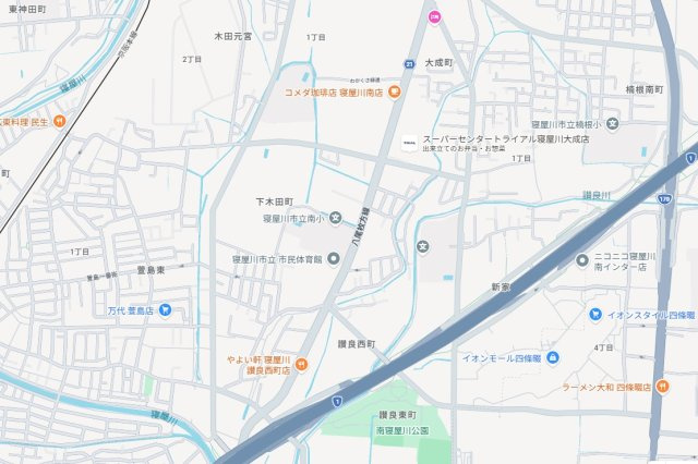 ■寝屋川市大成町　新築一戸建ての地図