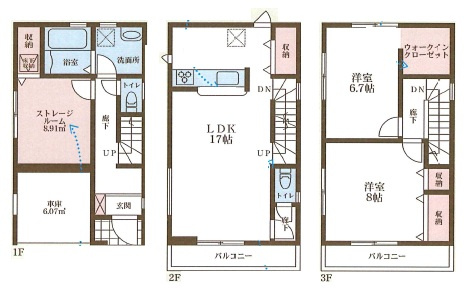 ■寝屋川市大成町　新築一戸建ての間取り