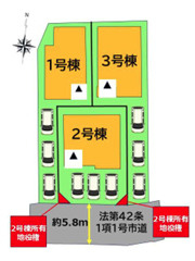 福岡市南区大池1丁目2期　1号棟の区画図