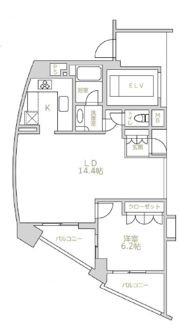 小田急コアロード広尾の間取り|物件の間取り図です。