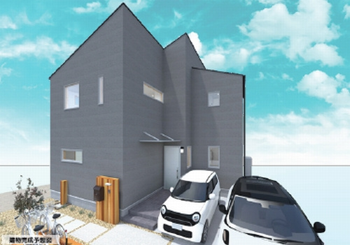 【仲介手数料０円】小田原市栢山　新築一戸建て　全2棟の外観パース|2号棟　【仲介手数料０円】小田原市栢山　新築一戸建て　全2棟