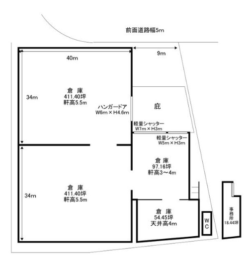 狭山市大字青柳の倉庫の間取り