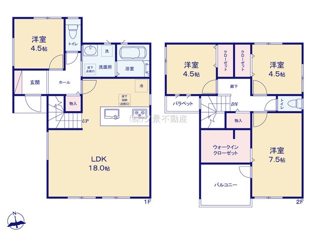 《仲介手数料無料》和光市下新倉４丁目22-75新築一戸建てファーストタウンの間取り