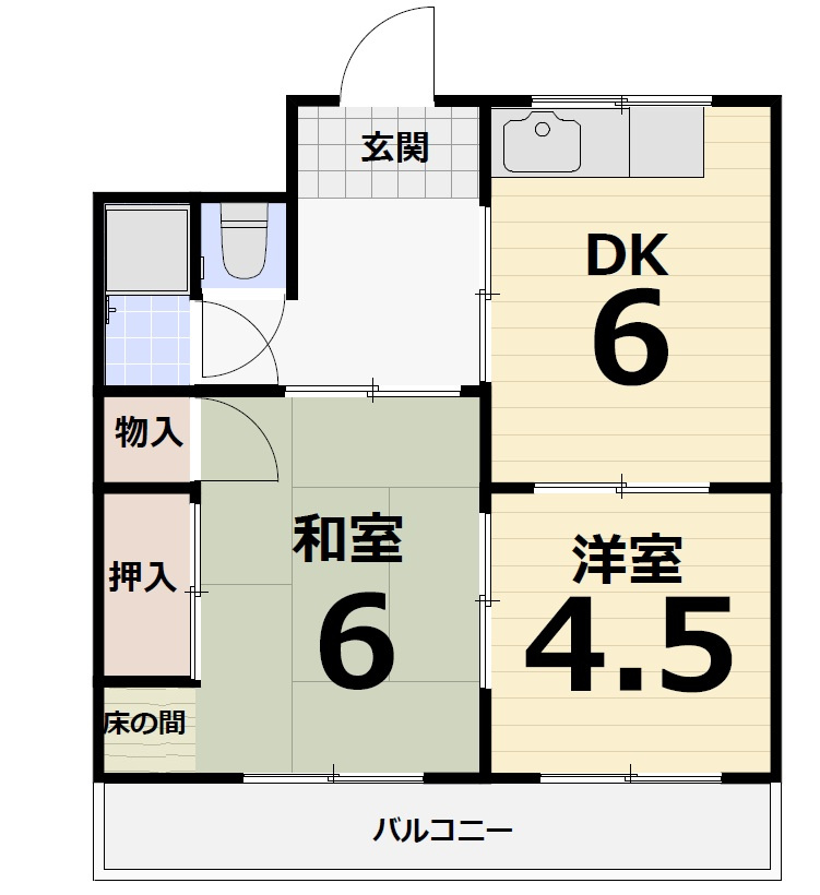 堺市西区　諏訪ノ森荘の間取り