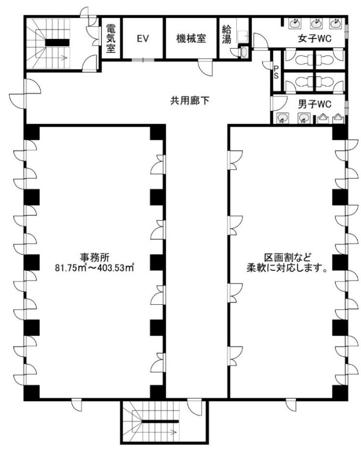 松戸市常盤平５丁目の店舗事務所の間取り