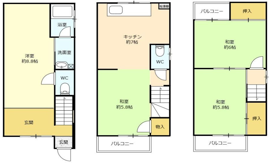 末広町中古戸建の間取り|各部屋の広さが確保されており快適な間取りです！