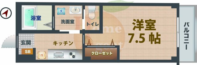 【間取り】 | ビアンカ　フォレ | 1Kのお部屋です。