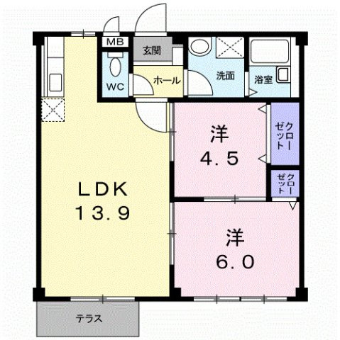コーポサカイⅢの間取り