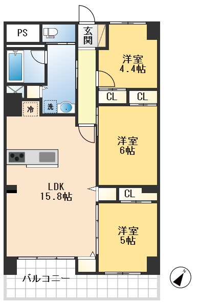 千里桃山台団地A1棟の間取り