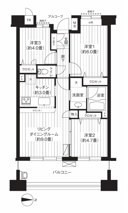 江東区南砂１丁目の賃貸マンションの間取り