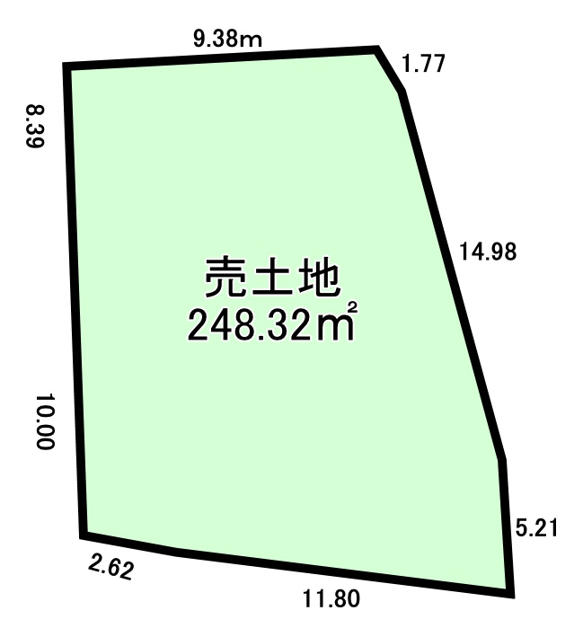 売土地　北葛城郡広陵町大字平尾の土地図|土地面積：248.32ｍ2