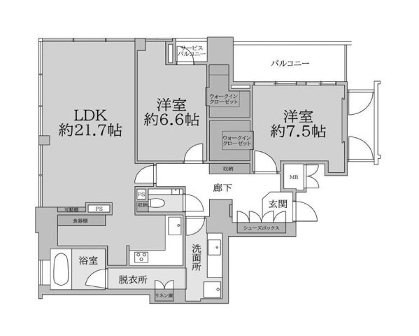 淀屋橋アップルタワーレジデンスの間取り