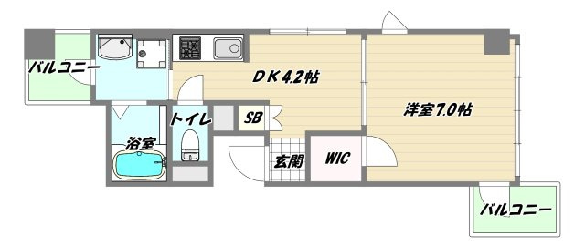 大阪市淀川区西中島４丁目の賃貸マンションの間取り