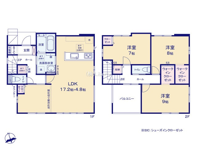 龍ケ崎市長山7期　新築戸建の間取り