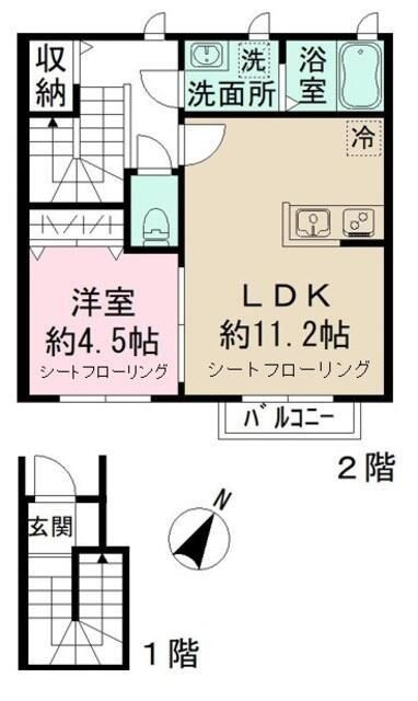 メゾン　ド　シャ　ブランの間取り