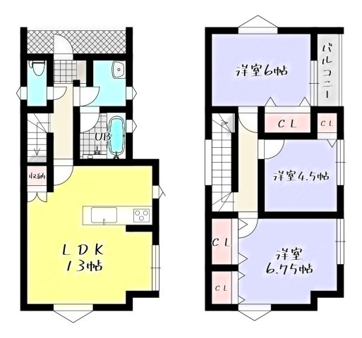 －フタバホームー戸畑区中原西3丁目　【戸畑区　新築戸建て】の間取り
