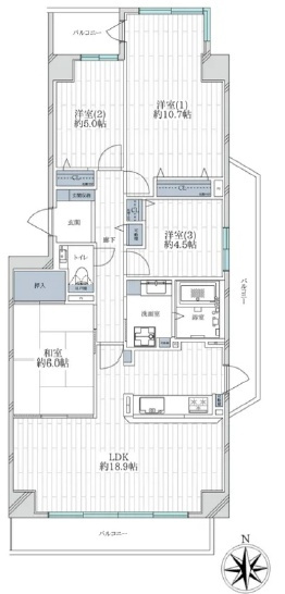 須磨パークヒルズH棟の間取り