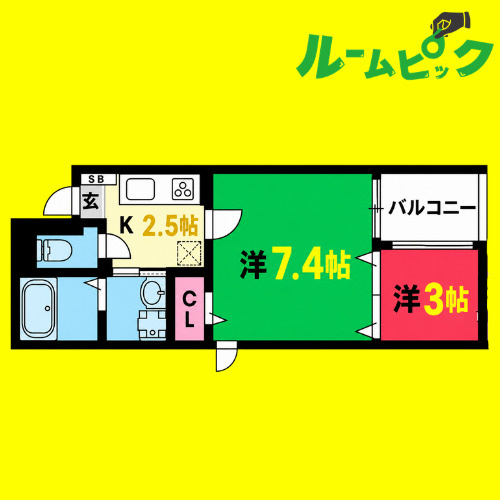 マンダリンコートささしまライブ　名古屋市賃貸　仲介手数料無料の間取り