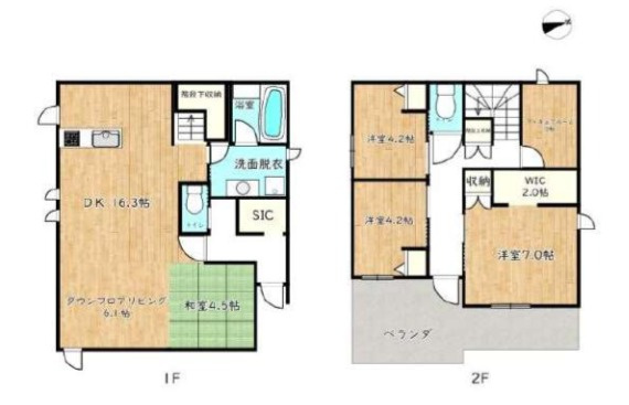 姫路市継の中古一戸建の間取り