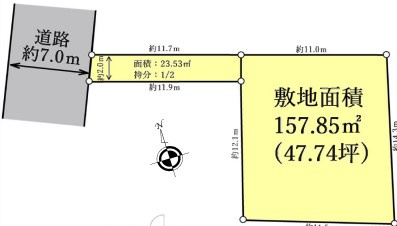 ◎藤沢市鵠沼海岸6丁目　建築条件なし　売地◎の区画図