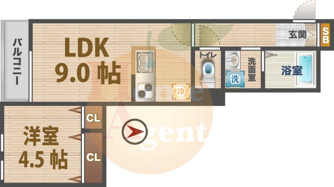 【間取り】 | KIRANA/Shantih | 1LDKのお部屋です。