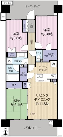 使い勝手の良い間取り、マルチクローゼット、ワイドバルコニー