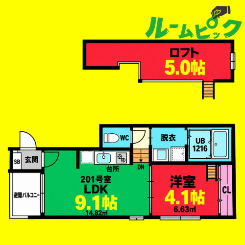 ルナソル　名古屋市賃貸　仲介手数料無料の間取り