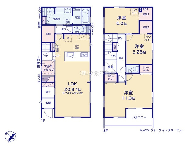《仲介手数料無料》ふじみ野市大井２丁目14-3新築一戸建てブルーミングガーデンの間取り