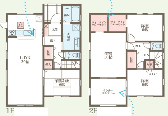 奈良市中山町西　第2期　新築一戸建ての間取り|2号地