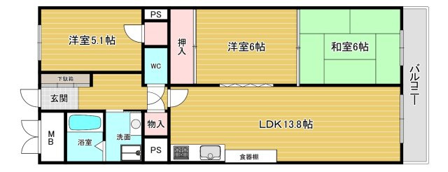 【間取り】 | パラツィーナセシリア第2甲陽園